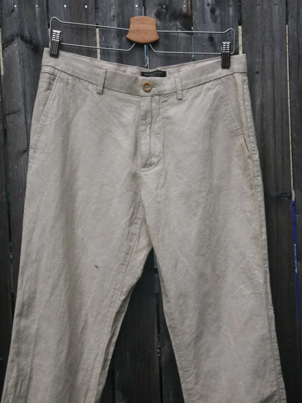 Size 30 X 30 - BANANA REPUBLIC Men's Kentfield Beige Linen Slim Fit Pants